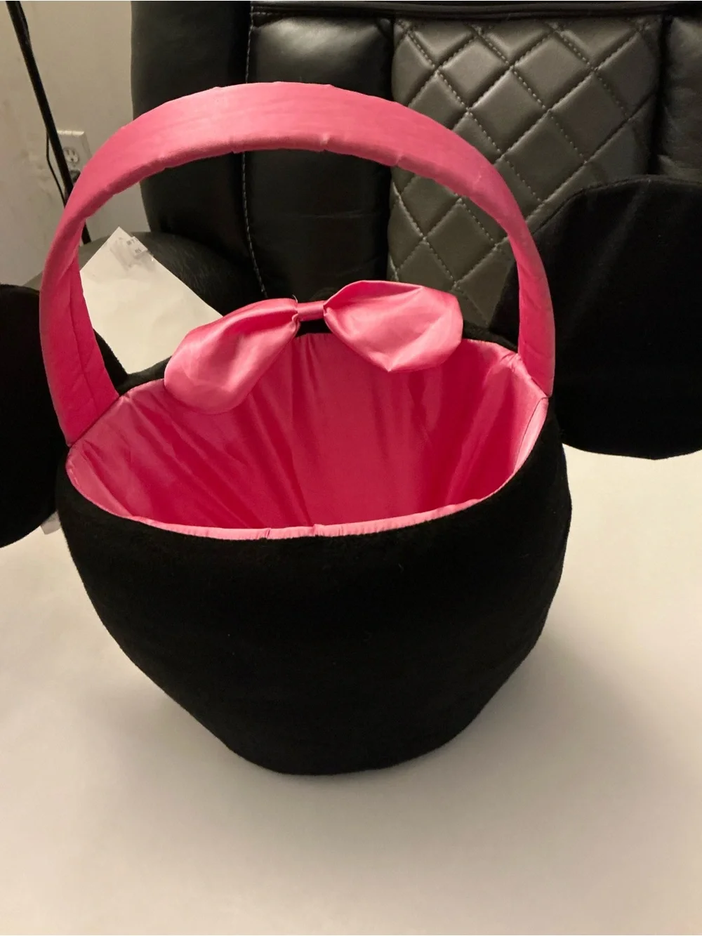 Pink Minnie Mouse Plush Kids Accessory Basket